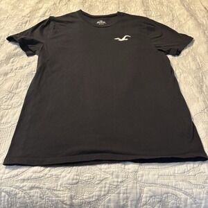 Hollister Men's Short Sleeve Crew Neck T-Shirt Grey With White Iconic Logo Large